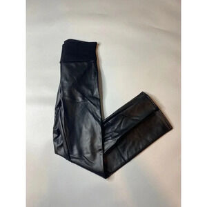 Spanx Assets Leggings Black Large All Over Faux Leather Leggings Small